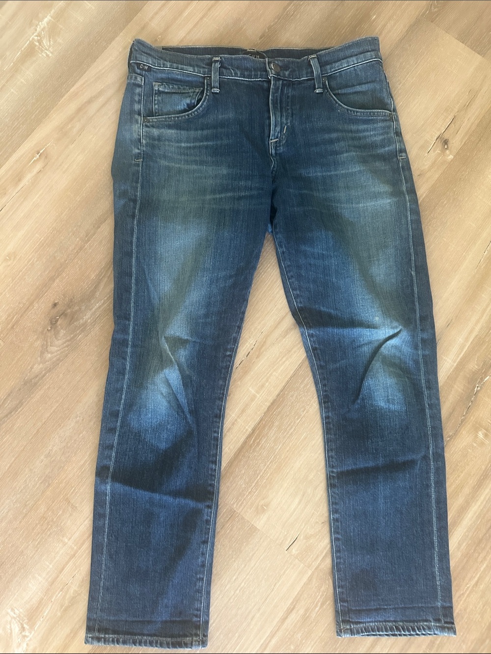 Citizens Of Humanity Womens Emerson Slim Boyfriend Jeans in Dark Blue Wash